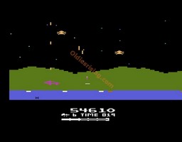 une photo d'Ã©cran de Moon Patrol sur Atari 2600